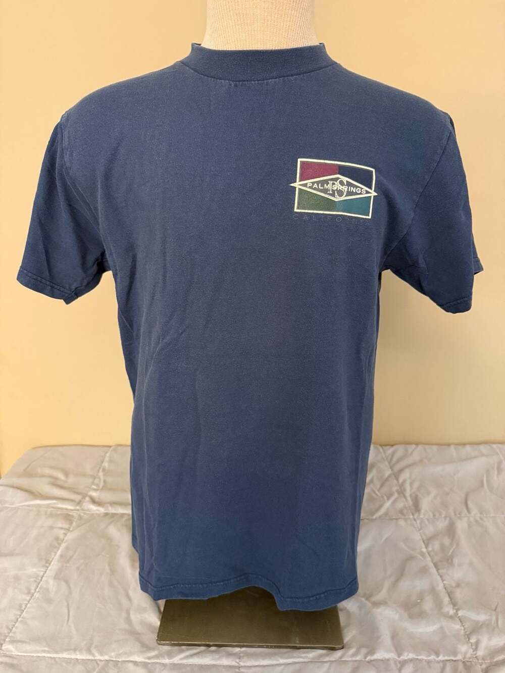 Vintage Tultex Palm Springs California Graphic T-Shirt Medium Blue